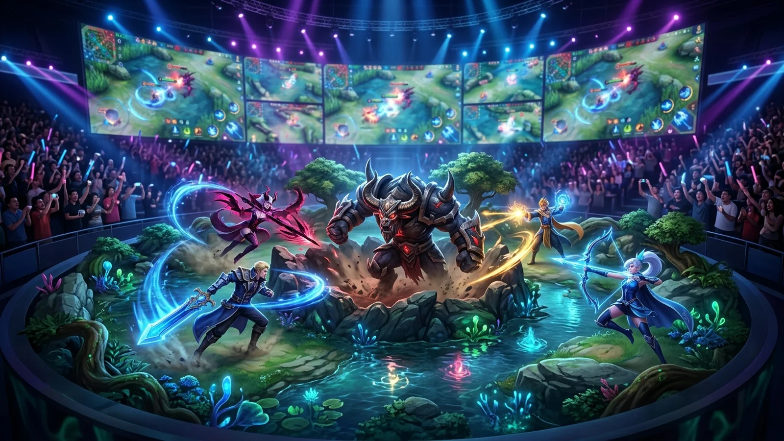 Diagrama de decisiones sobre objetivo de peleas de equipo y práctica de control móvil en Mobile Legends