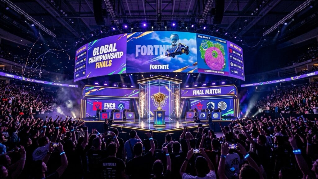 Fortnite Global Championship FNCS finals stage and trophy arena